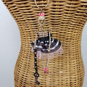 Betsey Johnson Skeleton Ballerina Necklace
